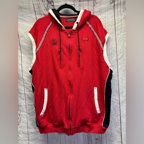 Vintage Coogi Zip Up Hooded Men’s Vest - Picture 1 of 12